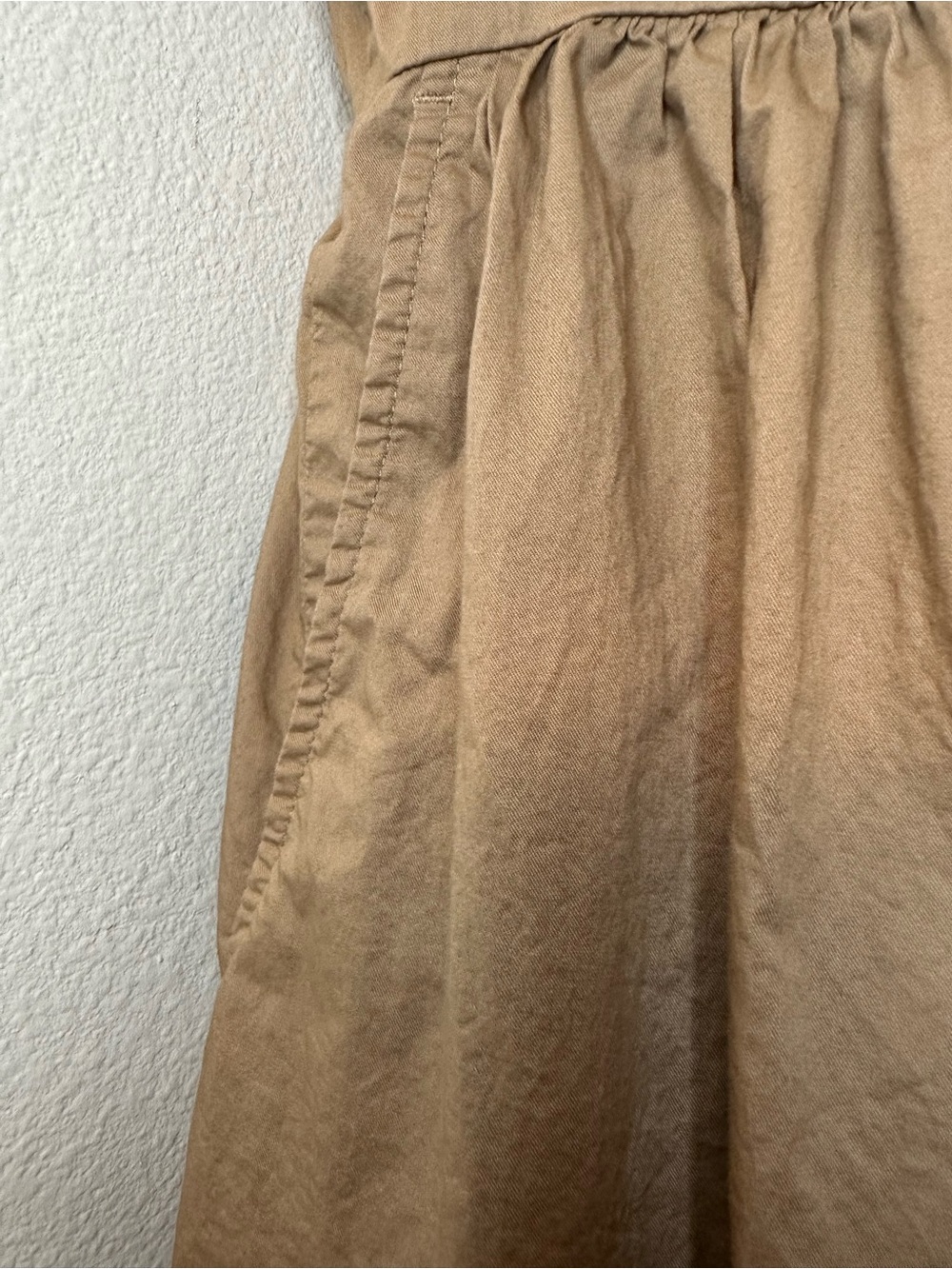 Old Navy Tan Cotton Blend Midi Dress |Adjustable Straps | Size Small - Picture 6 of 7